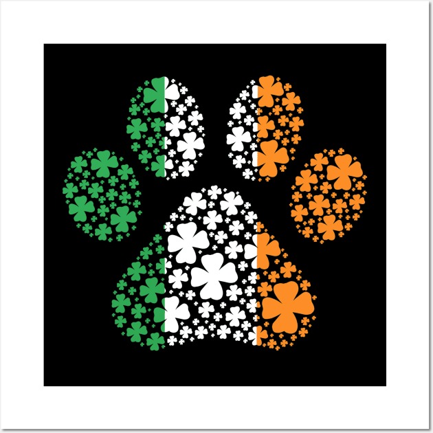 Irish Shamrock Lucky Pawprint Wall Art by Art by Deborah Camp